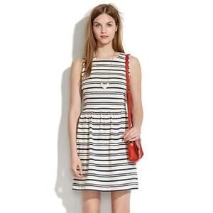 Madewell Striped Navy and Cream Mini Dress